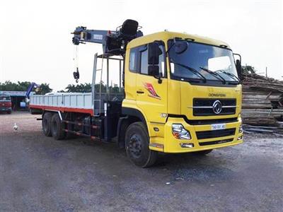 Xe tải Dongfeng Hoàng Huy 3 chân gắn cẩu ATOM 7 tấn 736