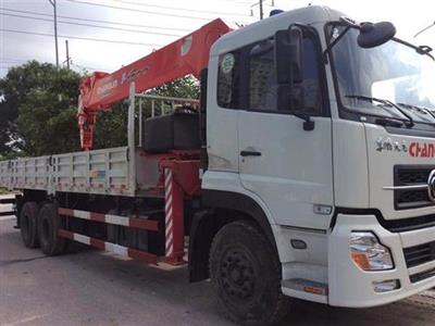 Xe tải Dongfeng 3 chân gắn cẩu Unic 12 tấn