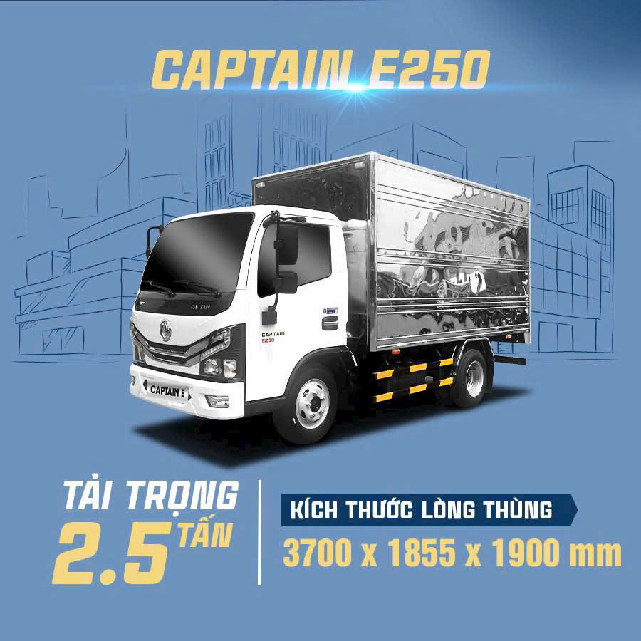 Xe tải thùng 2 tấn 5 TMT Caption E250 – Giải pháp tối ưu cho vận tải nhẹ đô thị 2025